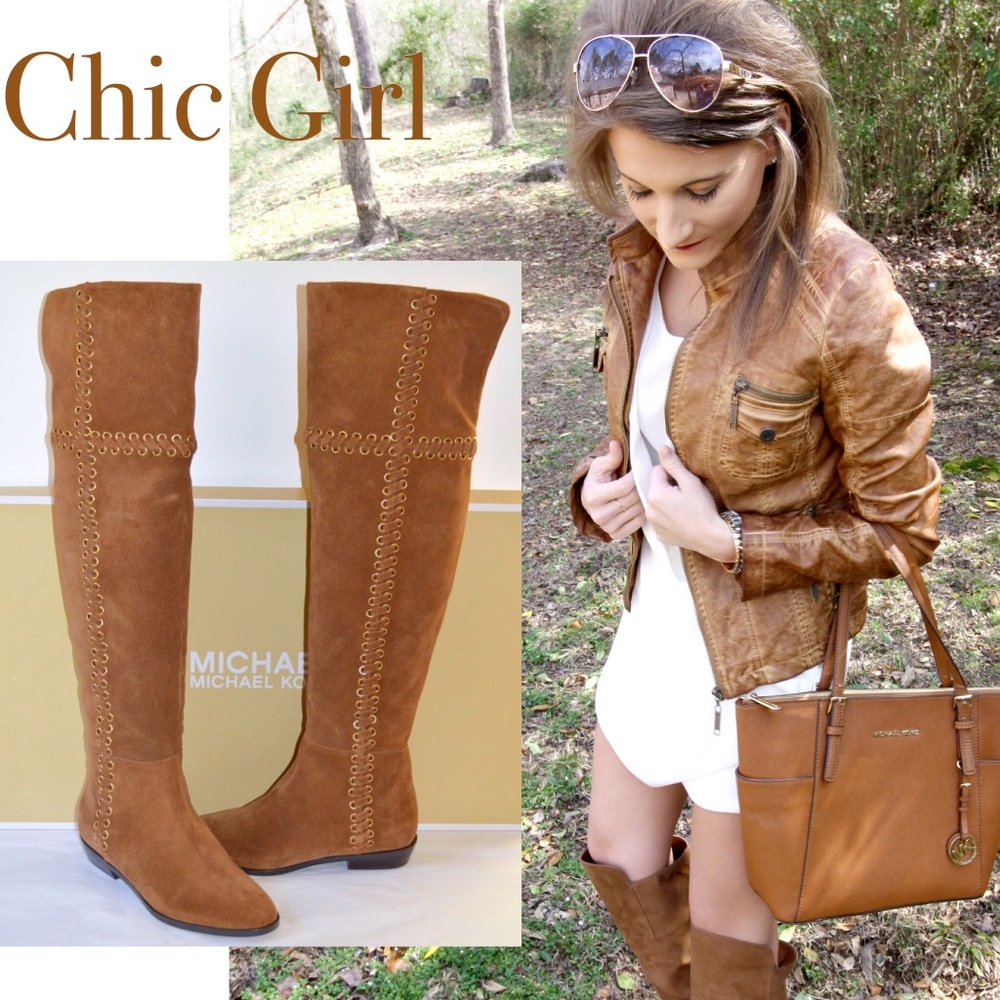 Michael Kors | Open Work Suede Boots - Picture 2 of 5